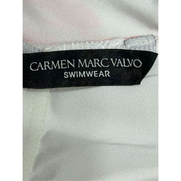 Carmen Marc Valvo One Piece Pink White Floral Swimsuit Size XXL - Picture 8 of 9